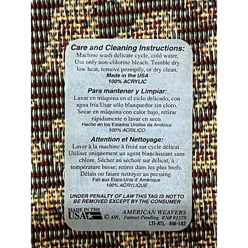 VTG  American Weavers Safari Tapestry Throw Blanket 60